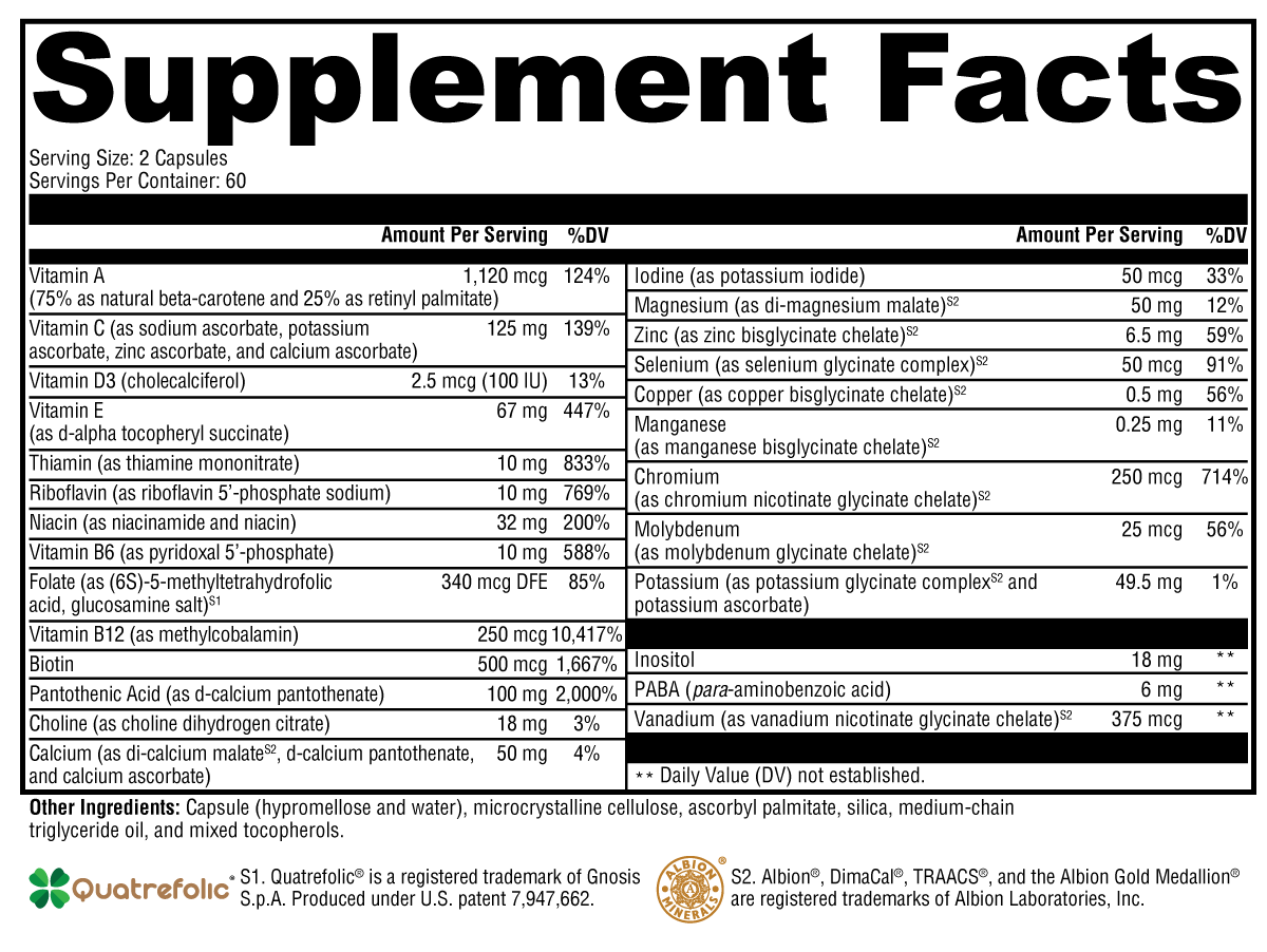 Core Complete Multivitamin/Mineral (without Iron) Capsule