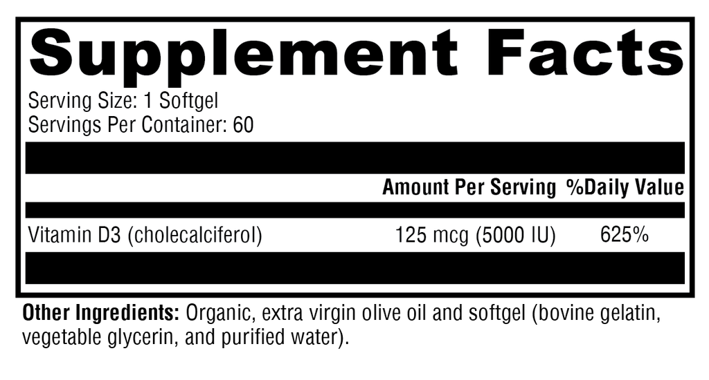 Vitamin D3 5000 IU Softgel